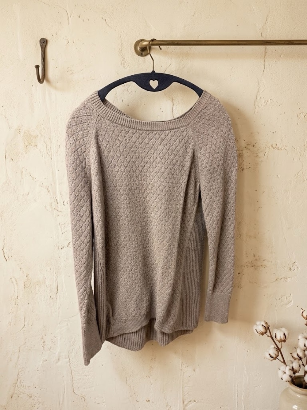 LOFT Beige Camel Hair Blend Knit Sweater S